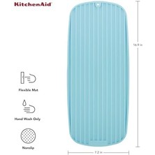 Uslucan Alışveriş Hızlı Kuruma Için Nervürlü Yüzeyli, Kaymaz Esnek Saklaması Kolay Kauçuk Kurutma Matı, 18 x 40 Cm, Maden Suyu