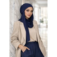 Aişe Tesettür Lacivert Çizgili Bandana Bone Şal