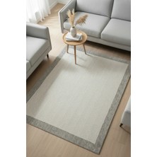 Santiva Home Bordürlü Sisal Halı  Antrasit Gri – Pamuk Dokuma, Kaymaz Taban, Modern Tasarım