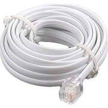 Uslucan Alışveriş Telefon Kablosu 10 Metre Pluglu Beyaz