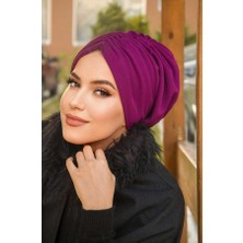 Aişe Tesettür Vişne Hazır Büzgülü Bone