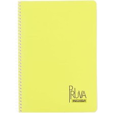 Uslucan Alışveriş Pruva A4 Pet Spiralli Karton Kapaklı Defter 144 Yaprak - Çizgili - Sarı