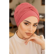 Aişe Tesettür Gülpembe Burgu Detaylı Bone