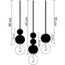 Uslucan Alışveriş Ahşap Detaylı Modern Rustik Sarkıt Avize Şık ve Doğal Tasarım Salon Oturma Odası (Beyaz-Ahşap)