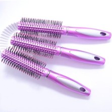 Uslucan Alışveriş Yuvarlak Saç Fırçası ve Tarak –yeşil-Pembe-Mor, Masaj Uçlu, Hacim ve Şekillendirme Için (Mor)
