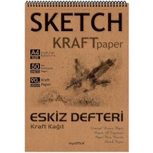 Uslucan Alışveriş Kağıt A4 Eskiz Defteri 90 Gr. Spiralli 50 Yaprak