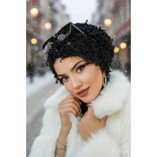 Aişe Tesettür Siyah Makarna Boru Bone