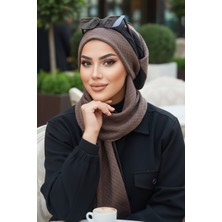 Aişe Tesettür Vizon Siyah Kapitone Tesettür Bere