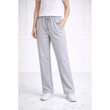 Melen Moda Düz Paça Beli Lastikli Ipli Günlük Spor Eşofman Altı Rahat Fit - Gri