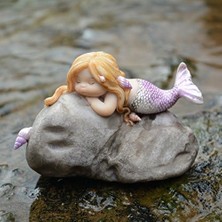 Uslucan Alışveriş Top Minyatür Bahçesi ve Teraryum Kaya Heykeli Üzerinde Küçük Denizkızı