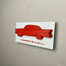 Riva Self Klasik Chevrolet Bel Air 1957 Tasarımlı 3D Dekoratif Kabartma Duvar Panosu