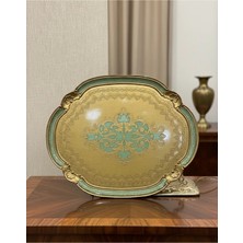 Oval Italyan Gül Ağacı Tepsi 12 Kişilk