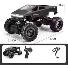 1:14 4x4 Cybertruck Rc Kumandalı Uzaktan Kumandalı Araba 2.4 Ghz Işıklı Siyah 35 cm