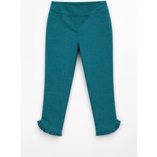 Markapia Kadın Petrol Paça Detaylı Likralı Esnek Tayt Jean Pantolon