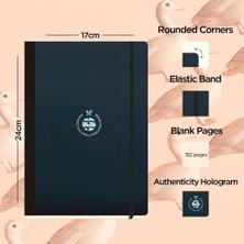 Uslucan Alışveriş 01 Esnek Notebook, 17X24 Siyah Şerit, Çizgisiz 192 Sayfa 85GR