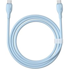 Uslucan Alışveriş Pudding Hızlı Şarj Özellikli Type-C To Type-C Kablo 100W, 1.2 Metre, Mavi