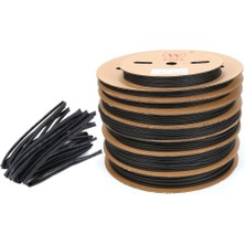 Woer 8 mm 2/1  Isı Ile Daralan Makaron Siyah 100 mt