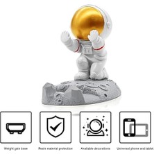 Uslucan Alışveriş Cep Telefonu Standı, Yaratıcı Astronot Tasarımlı Telefon Tutucu, Komik Uzay Adamı Masaüstü Telefon Standı, Akıllı Telefon ve Tabletler Için Dayanıklı, Ev Dekorasyon Ürünü (Altın Renk)