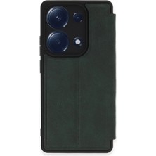 Najmaddin Newface Xiaomi Redmi Note 13 Pro 4g Kılıf Flip Cover - Koyu Yeşil