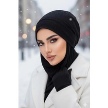 Aişe Tesettür Siyah Ince Maskeli Bere