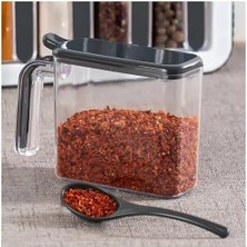 Uslucan Alışveriş 12'li Kaşıklı Baharatlık Seti - Ultra Güçlü Yapışkan ile Duvara Monte ve Tezgah Üstü Kullanım, Kapaklı Mutfak Düzenleyici Baharatlık Takımı, Antresit Renk