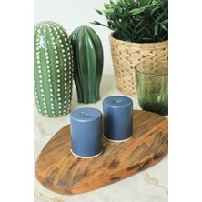 Uslucan Alışveriş Mat Mavi Stackable Tuzluk/biberlik 6 cm