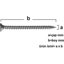 Uslucan Alışveriş Sunta Vidası 4.0X50 Çinko 500 Adet Akdeniz