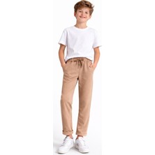 İrem Çocuk Giyim Erkek Çocuk /kız Çocuk Bel Lastikli Ipli Duble Paça Model Cepli Açık Kahve (Camel) Renk Eşofman Altı