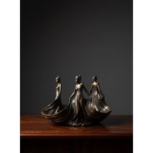 Bronze 3 'lü Kadın Dekoratif SUNUMLUK23 cm