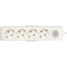 Uslucan Alışveriş 4lü Anahtar-Topraklı Kablolu Ç.k 2m Priz