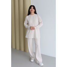 Balenbi Omuz Çıtçıt Detaylı Bisiklet Yaka Oversize Modal Tesettür Takım 1178