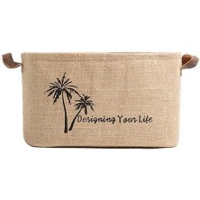 Uslucan Alışveriş Jüt Dolap Içi Çamaşır Çocuk Odası Oyuncak Düzenleyici Katlanır Saklama Sepeti Organizer 40X30X24