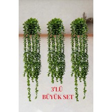 B&Nine 3'lü Yapay Yeşil Sarkıt Bitki Çiçek Okaliptus