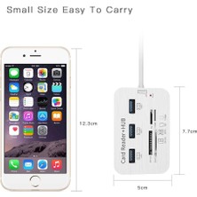 Uslucan Alışveriş USB Type-C 3.0, 3.1 Kart Okuyucu Adaptörü Type-C'den 3 Portlu USB 3.0 Hub'a Kart Okuyucu Msduo Sd(Hc) M2 Tf Çoklu 1 Arada Bellek Adaptörü Kablosu, 0,3 M, 1 Ft(Beyaz/type-C)