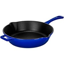 Uslucan Alışveriş Döküm Yuvarlak Kızartma Tavası Döküm Demir Yekpare Saplı. ÇAP(Ø)24CM - Mavi