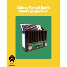 K-Yonlineticaret KTF-1428 Solar Panel Destekli Şarjlı Bluetooth Hoparlör – Fm/am/sw Radyo, Aux ve Tf