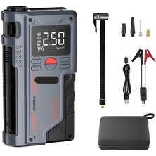 Airstorr Akü Takviye Cihazı | 4'ü 1 Arada Powerbank, Hava Kompresörü, LCD Ekran, 12.000MAH