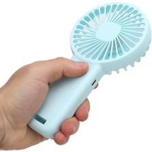 Uslucan Alışveriş Mini Fan,telefon Tutucu,portatif El Vantilatörü Mavi 9,3X19CM