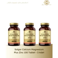 Solgar Calcium Magnesium Plus Zinc 100 Tablet 3 Lü Paket