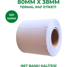 RULORULO 80X38 Termal Karton Raf Etiketi 500 Sarım 1 Adet