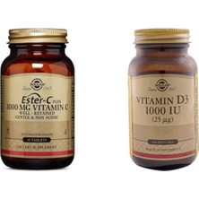 Solgar Ester-C Plus 1000MG 30 Tablet + Vitamin D3 1000 100 Tablet
