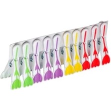 Uslucan Alışveriş Lale Desenli Silikon Mandal, Beyaz, 30 Adet