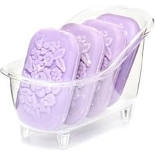 Uslucan Alışveriş Dekoratif Küvetli Mor Sabun Banyo Seti