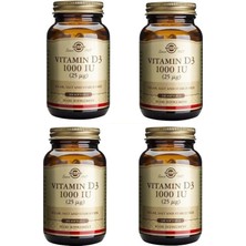 Solgar Vitamin D3 1000IU 100 Kapsül 4 Adet