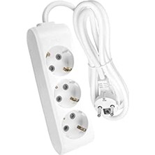 Uslucan Alışveriş 3lü Topraklı Kablolu Ç.k 5mt Priz, Beyaz