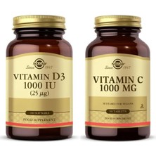 Solgar Vitamin D3 1000IU 100 Kapsül + Vitamin C 1000 Mg 90 Tablet