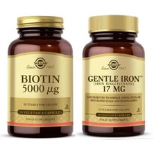 Solgar Biotin 5000 Mcg 50 Kapsül+ Gentle Iron 17 Mg 90 Kapsül