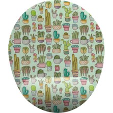 Uslucan Alışveriş Kaktüs Desenli Bilek Destekli Mouse Pad