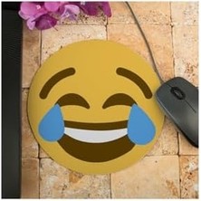 Uslucan Alışveriş Gülen Surat Emoji Tasarımlı Mousepad - Mouse Pad - Fare Altlığı