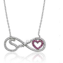 Aya Diamond Gümüş Sevgilim Yazılı Sonsuzluk Bayan Kolye